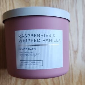 White Barn Bath & Body Works Raspberries & Whipped Vanilla 3 Wick Candle